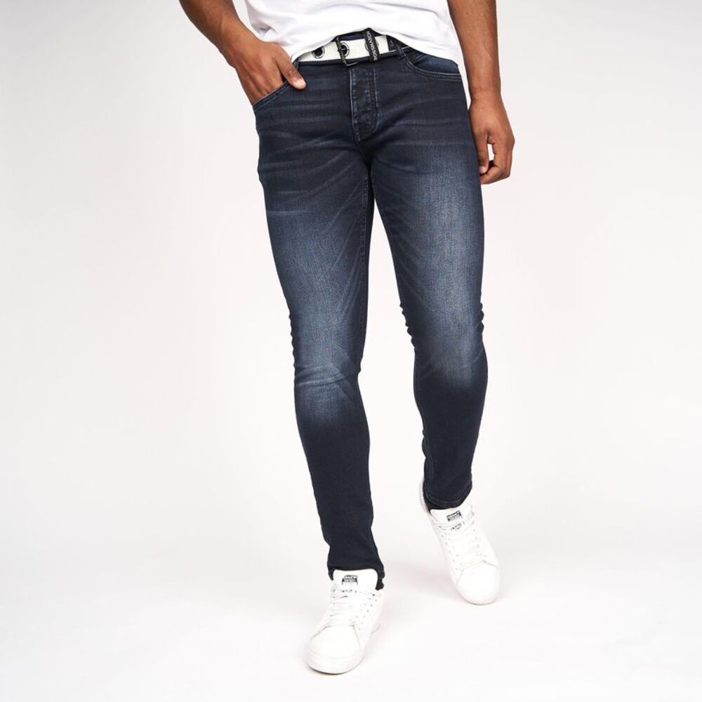 Crosshatch Mens Barbeck Slim Jeans / Blue Black